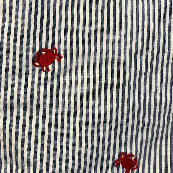 Talbots Girlfriend Chino Crab embroidered  pinstriped shorts size 10 - Picture 4 of 9